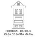 Portugal, Cascais, Casa De Santa Maria travel landmark vector illustration