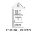 Portugal, Cascais, travel landmark vector illustration