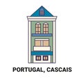 Portugal, Cascais, travel landmark vector illustration