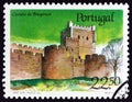 PORTUGAL - CIRCA 1986: A stamp printed in Portugal shows Braganca castle, circa 1986.