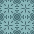 Portugal Classic Flower Tile Vector Seamless Pattern