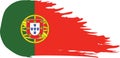 Portugal comet flag, grunge brush vector Royalty Free Stock Photo