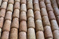 Portugal cork wine. Corky background. Texture. Geometry. Oak. Material. Warm. Brown yellow black. Shadows. Holiday winedays sweet Royalty Free Stock Photo