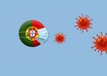 Portugal Corona virus attack concept.