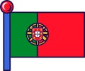 Portugal Country Flagpole Flag Banner Royalty Free Stock Photo