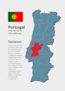 Vector map Portugal and district Santarem