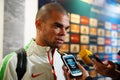 Portugal defender Pepe gives an interview after the match against Russia