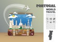 Portugal Dubai Landmark Global Travel And Journey Infographic lu