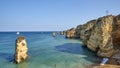 Southern cliffs of Dona Ana Beach in Lagos Royalty Free Stock Photo