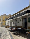 View of historical street in the old town Faro, Algarve, Portugal. Royalty Free Stock Photo