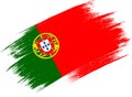 Portugal flag with brush paint textured isolated on png or transparent background,Symbol of Portugal,template for banner,promote