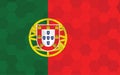 Portugal flag illustration. Futuristic Portugese flag graphic with abstract hexagon background vector. Portugal national flag