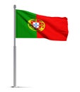 Portugal flag isolated on white background Royalty Free Stock Photo