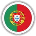 Portugal flag round shape Vectors Royalty Free Stock Photo
