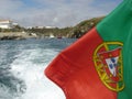 Portugal flag on the sea Royalty Free Stock Photo