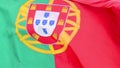 Portugal flag waves in the wind in slow motion