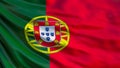 Portugal flag. Waving flag of Portugal 3d illustration