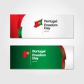 Portugal Freedom Day Flag Vector Template Design Illustration