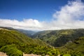 Portugal green hiils, Madeira island mountain landscape view Royalty Free Stock Photo