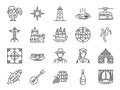 Portugal icon set. Included icons as Portuguese, Lisbon, Cristo rei, Belem, Barcelos Rooster, travel and more.