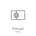 portugal icon vector from portugal collection. Thin line portugal outline icon vector illustration. Outline, thin line portugal