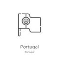 portugal icon vector from portugal collection. Thin line portugal outline icon vector illustration. Outline, thin line portugal
