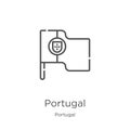 portugal icon vector from portugal collection. Thin line portugal outline icon vector illustration. Outline, thin line portugal