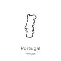 portugal icon vector from portugal collection. Thin line portugal outline icon vector illustration. Outline, thin line portugal