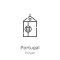 portugal icon vector from portugal collection. Thin line portugal outline icon vector illustration. Outline, thin line portugal