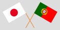 Portugal and Japan. The Portuguese and Japanese flags. Official colors. Correct proportion. Vector