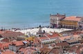 Aerial top view of Commerce Square or Praca do Comercio Royalty Free Stock Photo