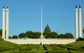Portugal, Lisbon, Edward VII Park (Parque Eduardo VII), view of the monument to the 25th of April