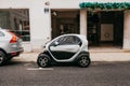 Portugal, Lisbon, July 01, 2018: Renault`s modern compact conceptual ecological car is parked on a city street