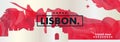 Portugal Lisbon skyline city gradient vector banner