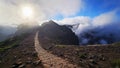 Amazing Panoramic Madeira Mountains Landscape view at Pico Arieiro Royalty Free Stock Photo