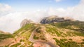 Portugal, Madeira, View of the mountains near Pico de Arieiro. aerial Royalty Free Stock Photo