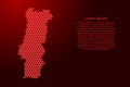 Portugal map abstract schematic from red triangles repeating pattern geometric background with nodes for banner, poster, greeting