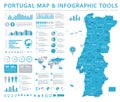 Portugal Map - Info Graphic Vector Illustration