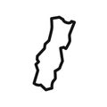 Portugal map icon linear vector graphics sign Royalty Free Stock Photo