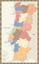 Portugal Map Retro Color