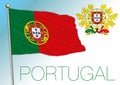 Portugal official national flag and coat of arms, EU