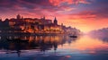 Portugal old town skyline from across the Douro River.