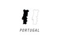 Portugal outline map national borders