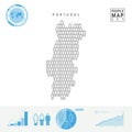 Portugal People Icon Map. Stylized Vector Silhouette of Portugal. Population Growth and Aging Infographics