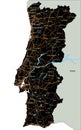 High detailed Portugal road map with labeling. Royalty Free Stock Photo