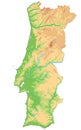 High detailed Portugal physical map. Royalty Free Stock Photo