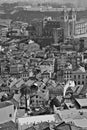 Portugal. Porto. Aerial view over the city. In black and white Royalty Free Stock Photo