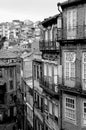 Portugal. Porto city in black and white Royalty Free Stock Photo