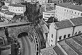 Portugal. Porto city. Historical part of Porto. In black and whi Royalty Free Stock Photo