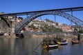 Portugal, Porto. The Douro and Ribeira. D Luis Bridge. UNESCO Site. Royalty Free Stock Photo